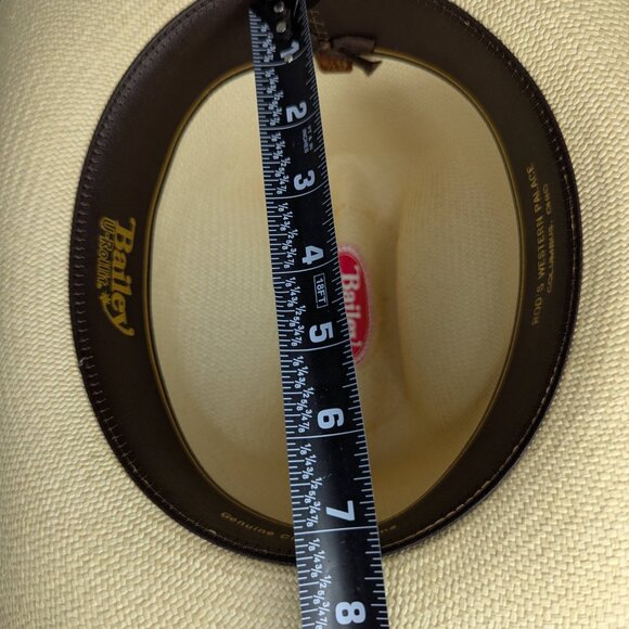 Bailey U-Rollit Genuine Cuena Panama Women\'s Hat w/Feathers Size 6 7/8 w/Box main image 5